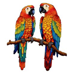 Wooden Jigsaw Puzzle- Chatting Parrots
