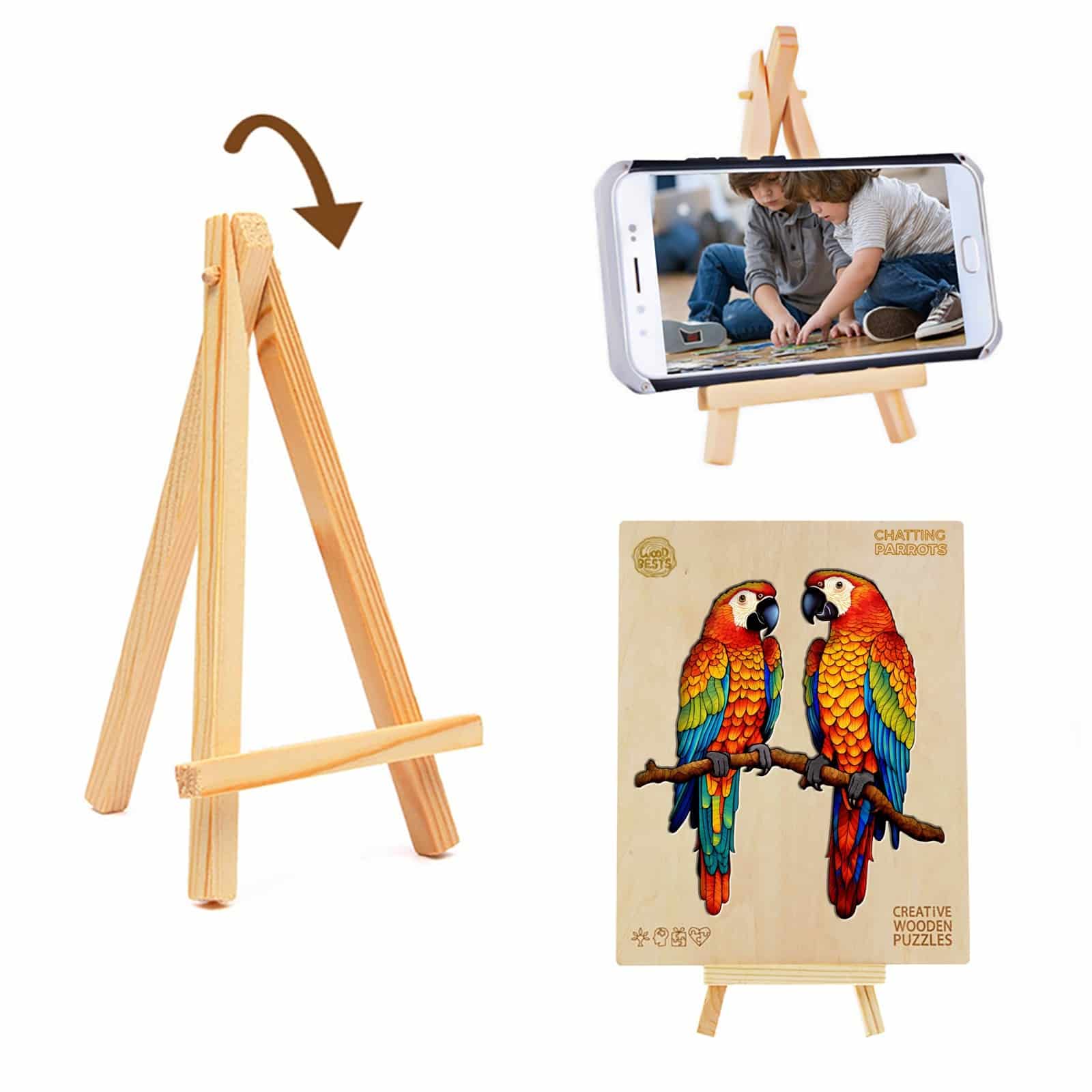 Wooden Jigsaw Puzzle- Chatting Parrots - Image 6