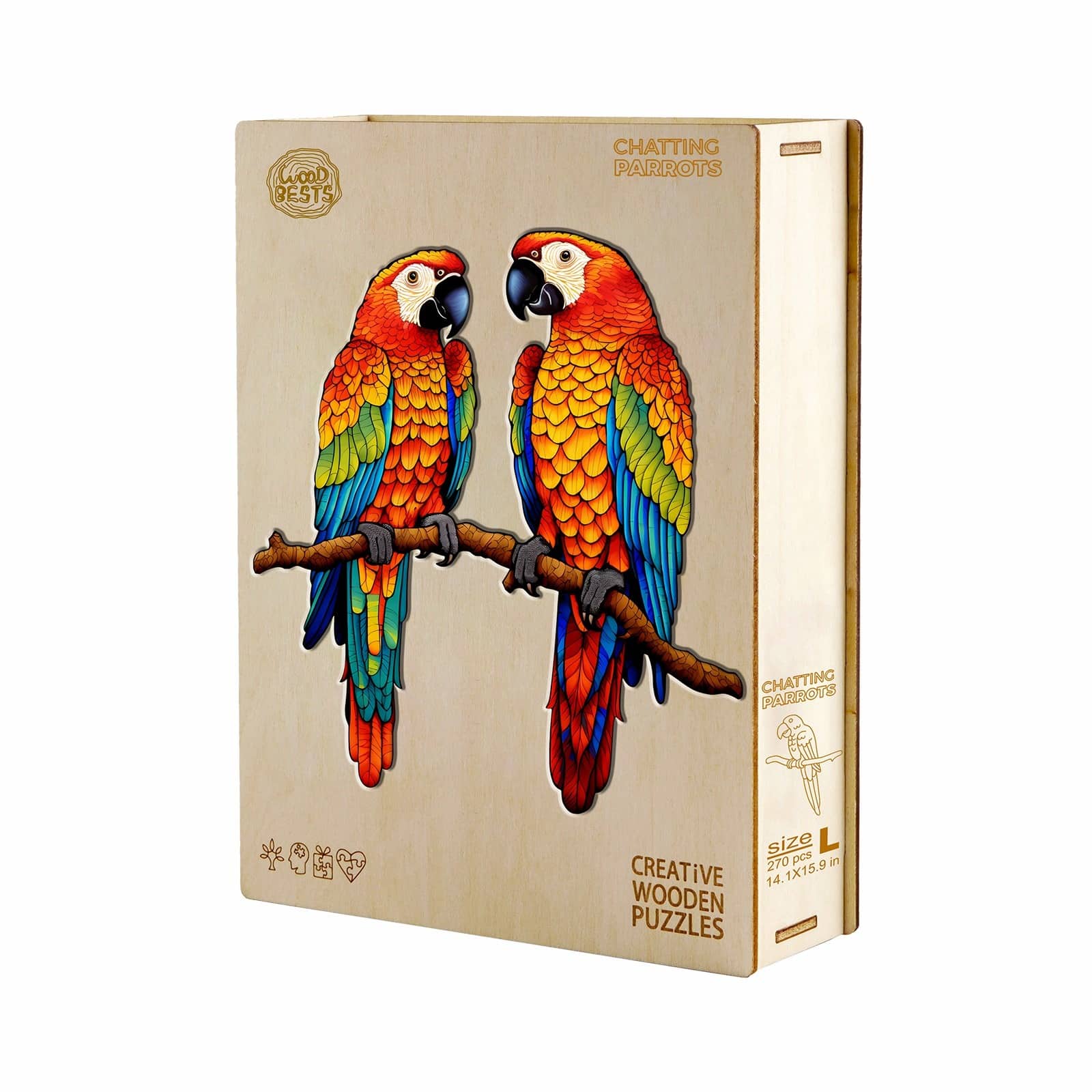 Wooden Jigsaw Puzzle- Chatting Parrots - Image 5