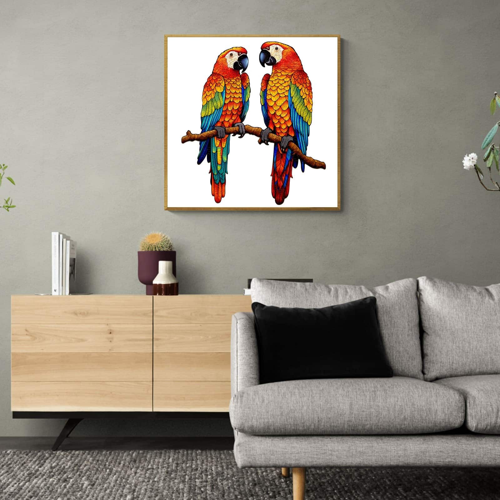 Wooden Jigsaw Puzzle- Chatting Parrots - Image 8