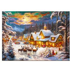 Wooden Jigsaw Puzzle-Christmas snow