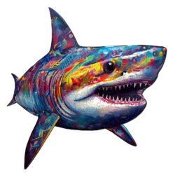 Wooden Jigsaw Puzzle-Colored Shark