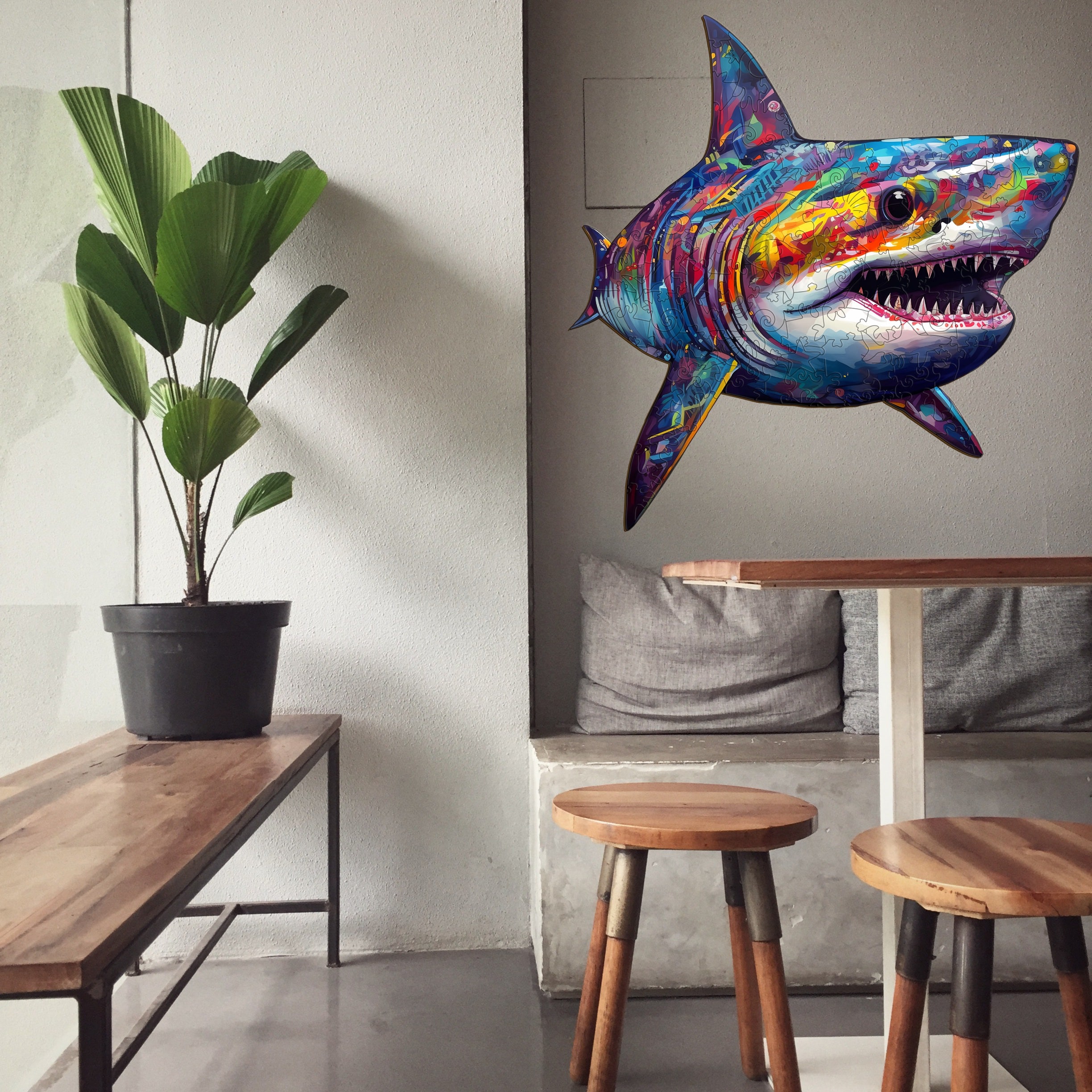 Wooden Jigsaw Puzzle-Colored Shark - Image 8