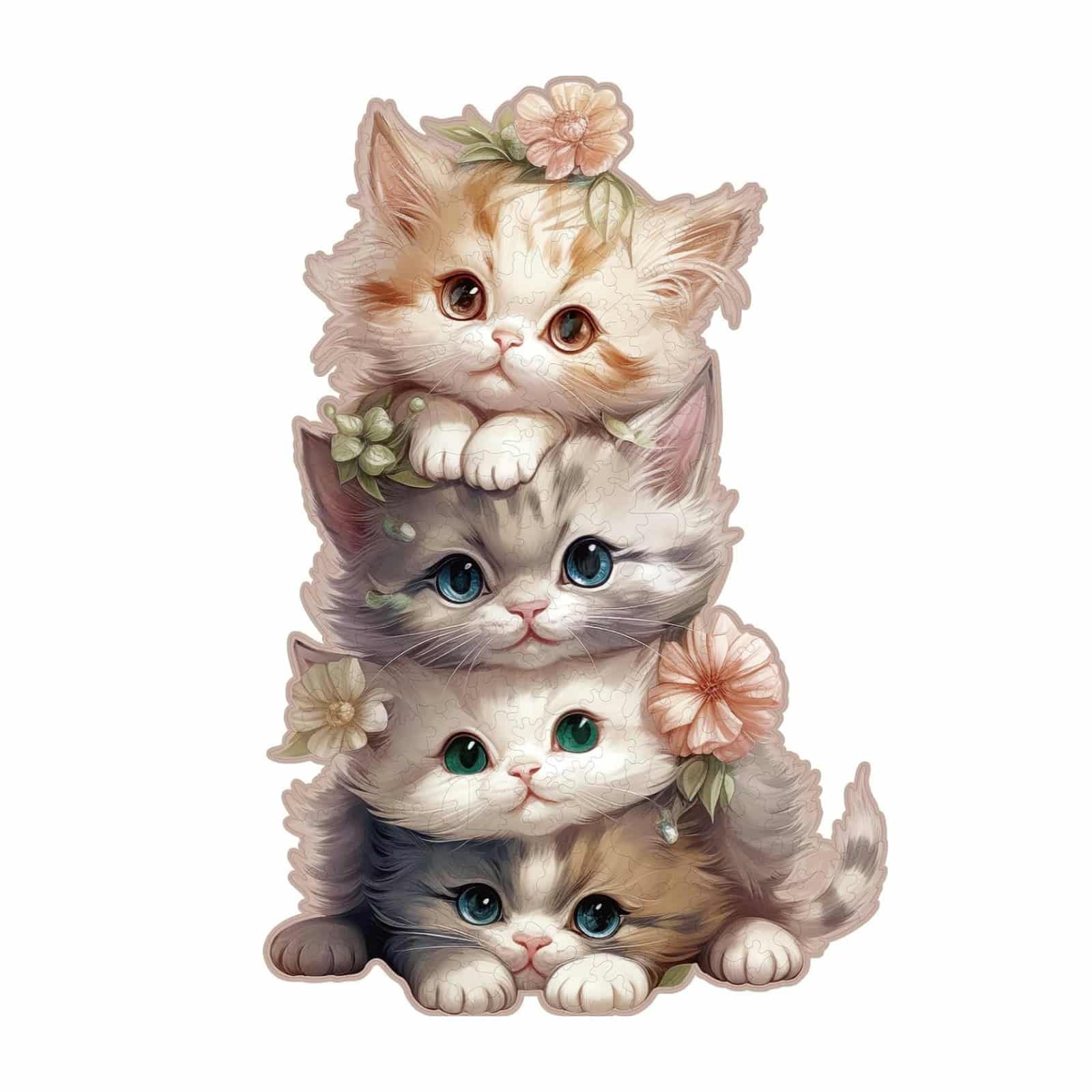 Wooden Jigsaw Puzzle-Cute Kitten