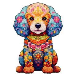 Wooden Jigsaw Puzzle-cute poodle