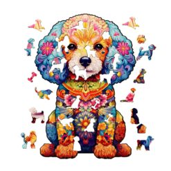 Alternative view of Wooden Jigsaw Puzzle-cute poodle