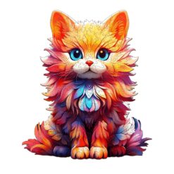 Wooden Jigsaw Puzzle-docile cat