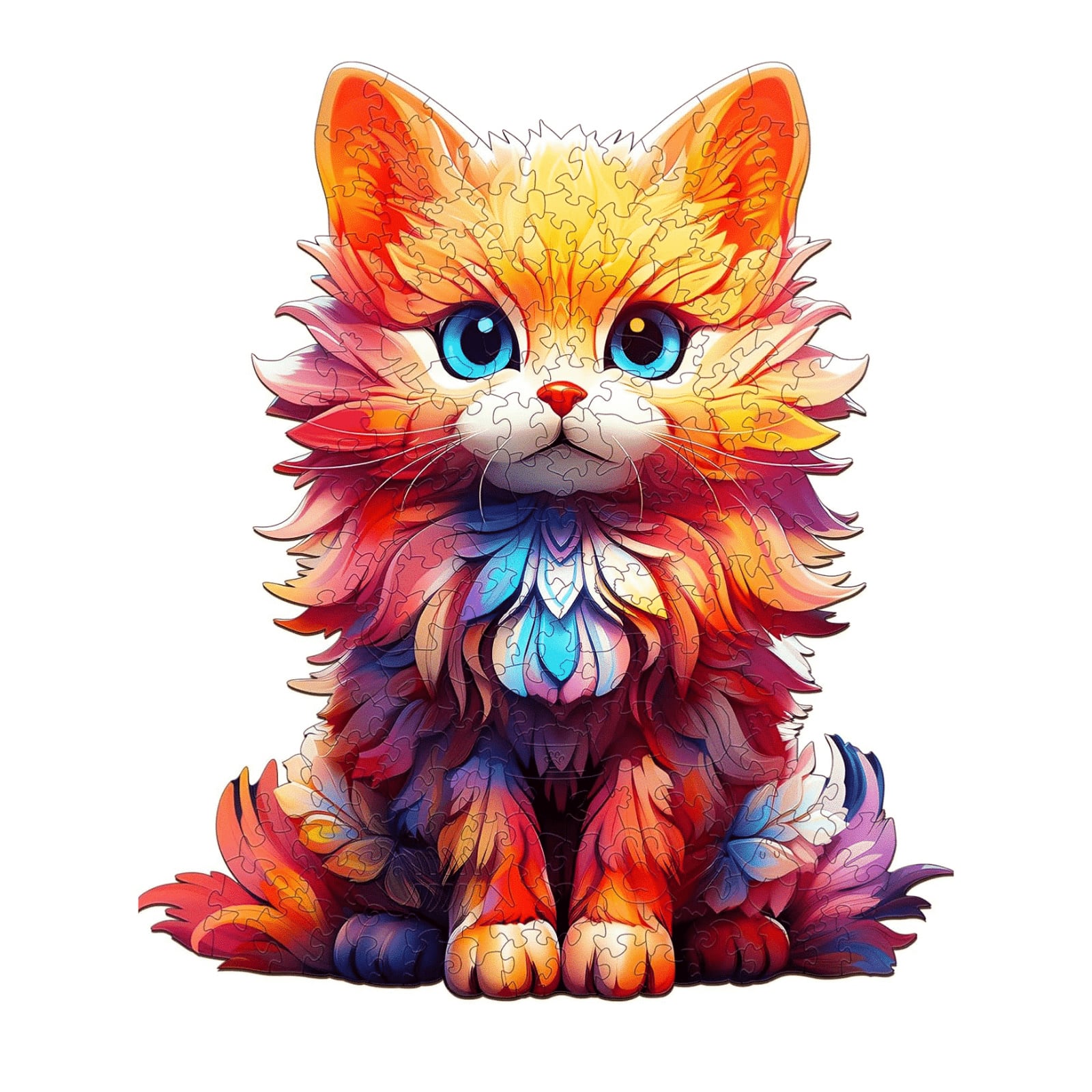 Wooden Jigsaw Puzzle-docile cat