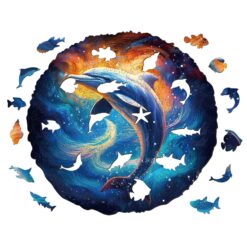 Alternative view of Wooden Jigsaw Puzzle- Dream dolphin