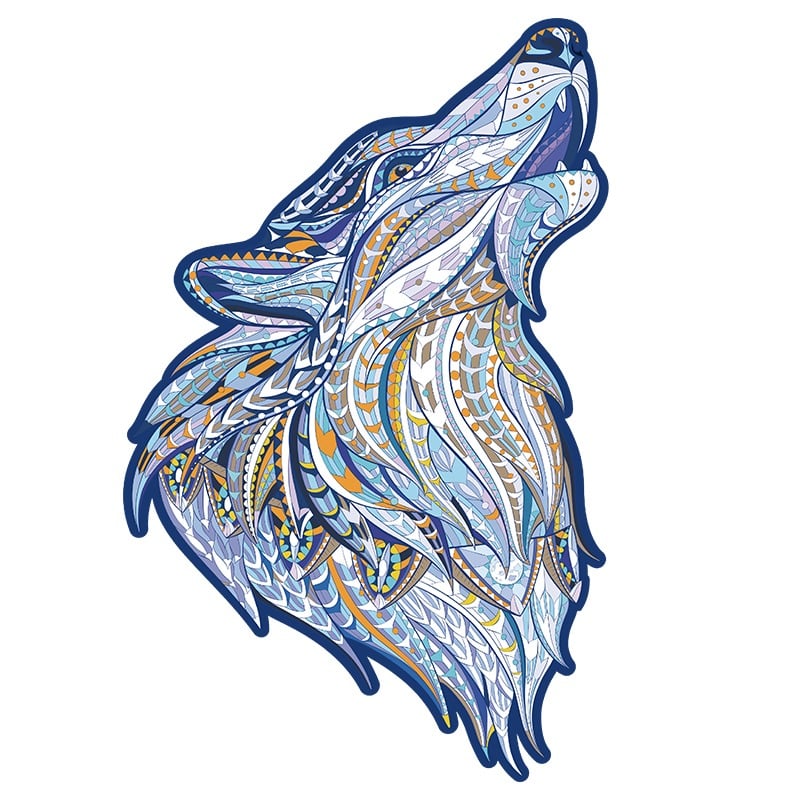 Wooden Jigsaw Puzzle-HOWLING WOLF