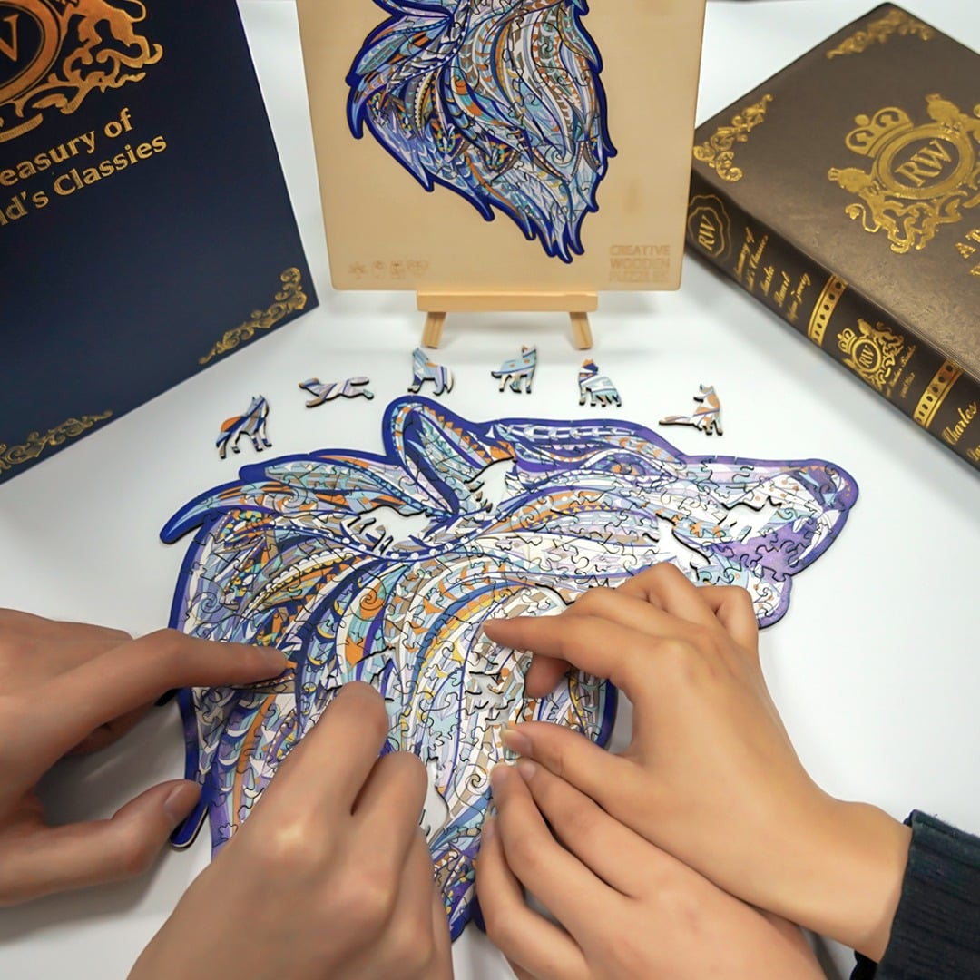 Wooden Jigsaw Puzzle-HOWLING WOLF - Image 8