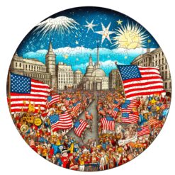 Wooden Jigsaw Puzzle-Independence Day Carnival