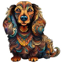 Wooden Jigsaw Puzzle- long-haired dachshund-3