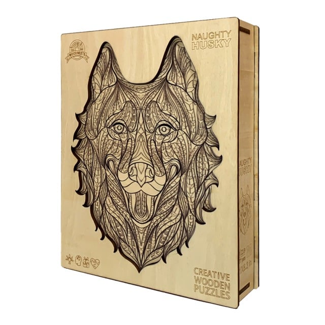 Wooden Jigsaw Puzzle-NAUGHTY HASKY - Image 5
