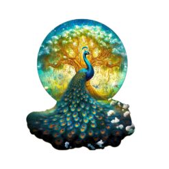 Wooden Jigsaw Puzzle-Noble Peacock