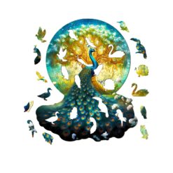 Alternative view of Wooden Jigsaw Puzzle-Noble Peacock