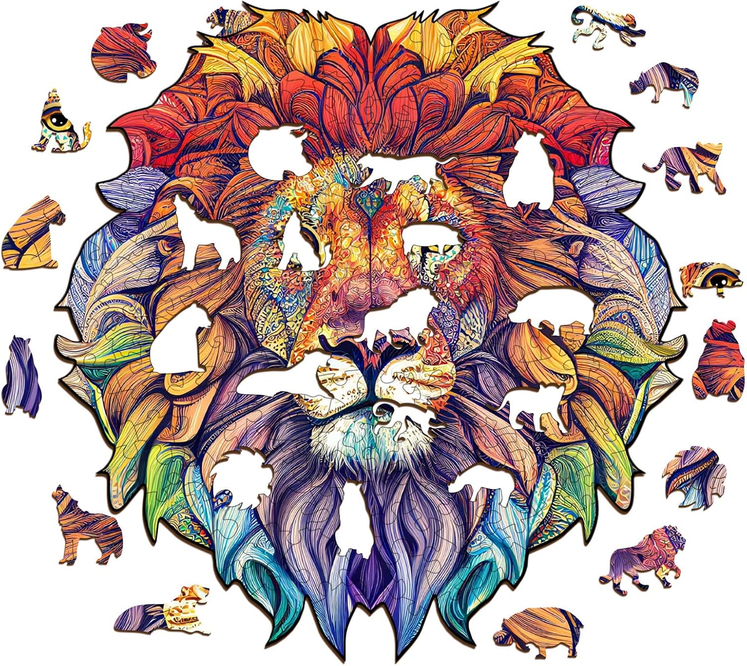 Wooden Jigsaw Puzzle-Steady Lion - Image 2