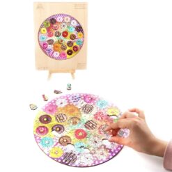 Alternative view of Wooden Jigsaw Puzzle-SWEET DOUGHNUT