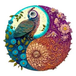 Wooden Jigsaw Puzzle-Yin Yang Owl 2