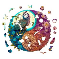 Alternative view of Wooden Jigsaw Puzzle-Yin Yang Owl 2