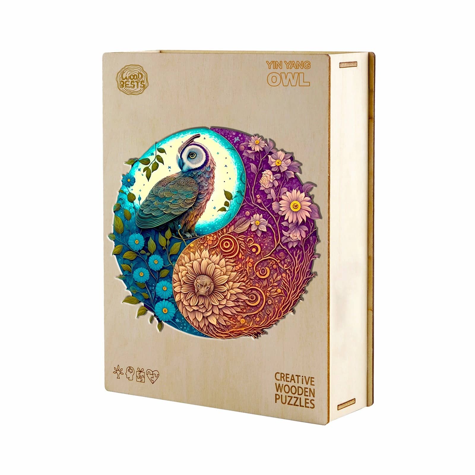 Wooden Jigsaw Puzzle-Yin Yang Owl 2 - Image 5