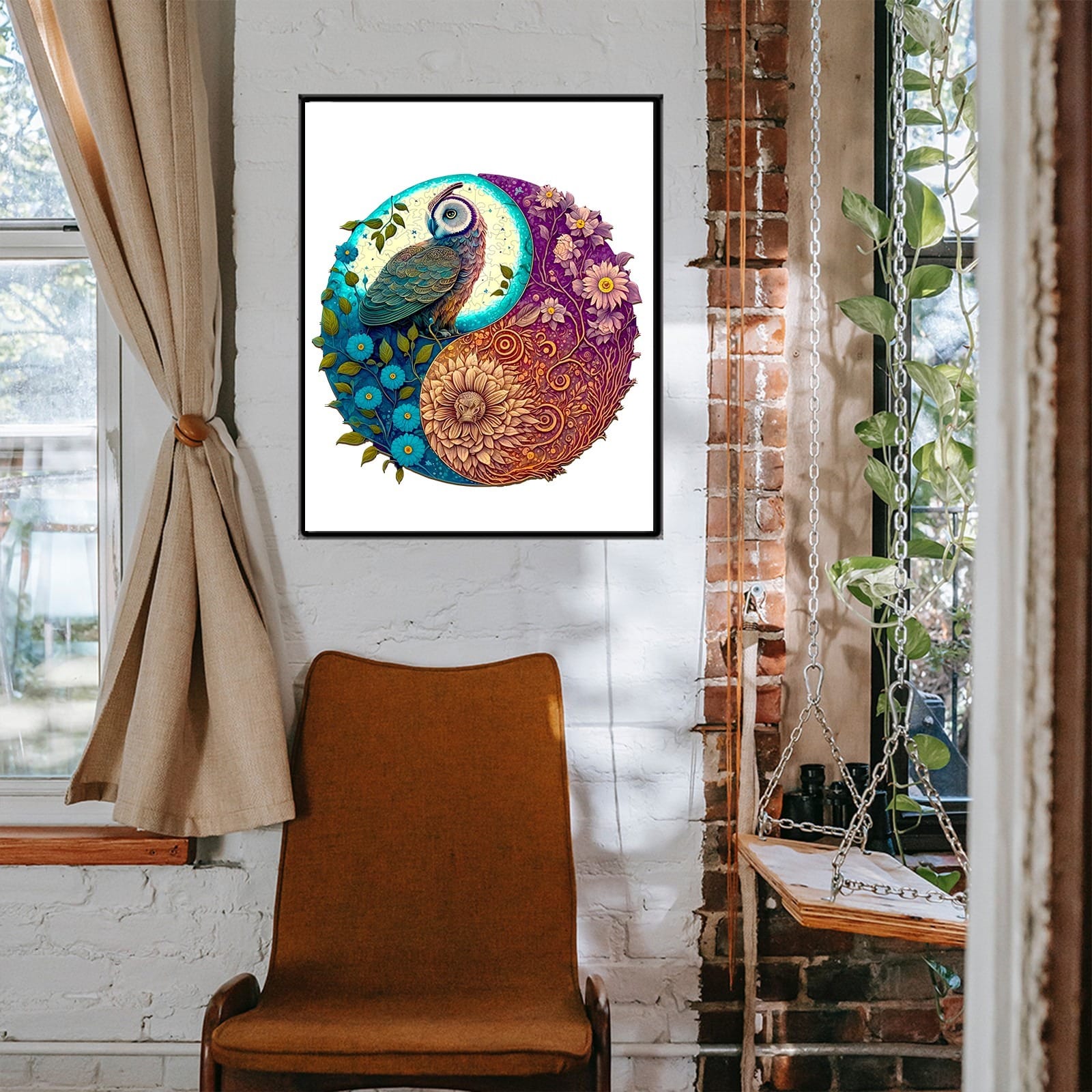 Wooden Jigsaw Puzzle-Yin Yang Owl 2 - Image 7