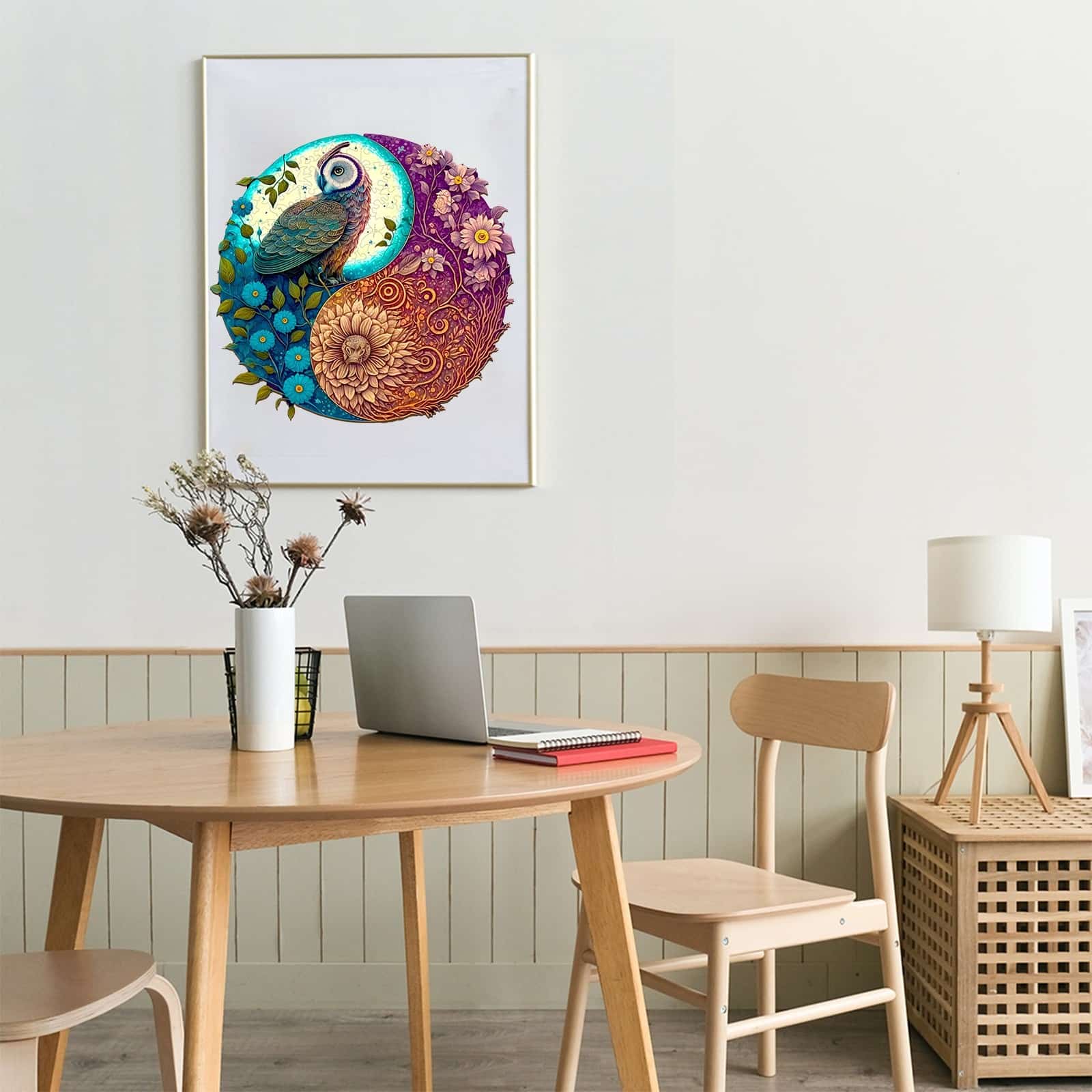 Wooden Jigsaw Puzzle-Yin Yang Owl 2 - Image 8