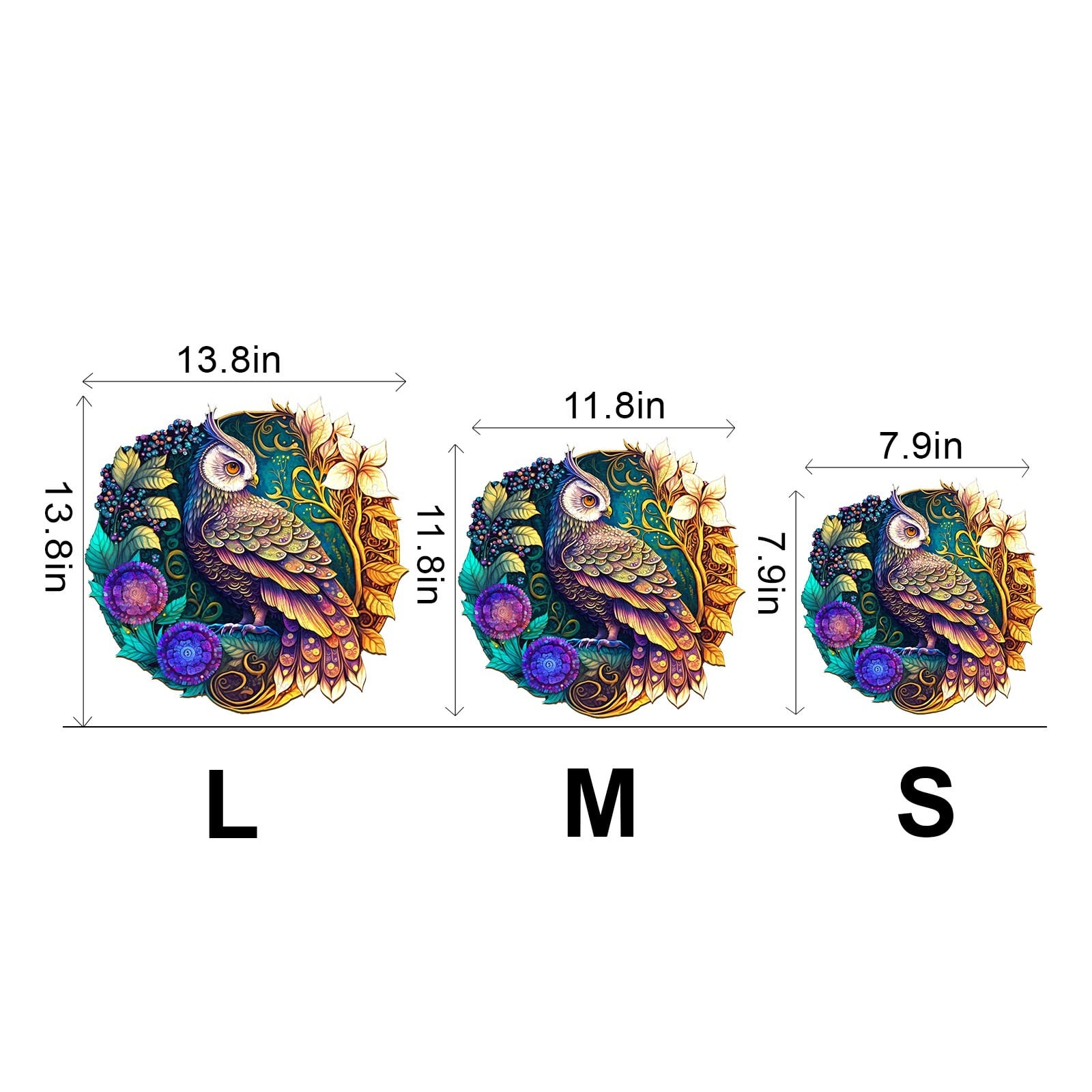 Wooden Jigsaw Puzzle-Yin Yang Owl 3 - Image 6