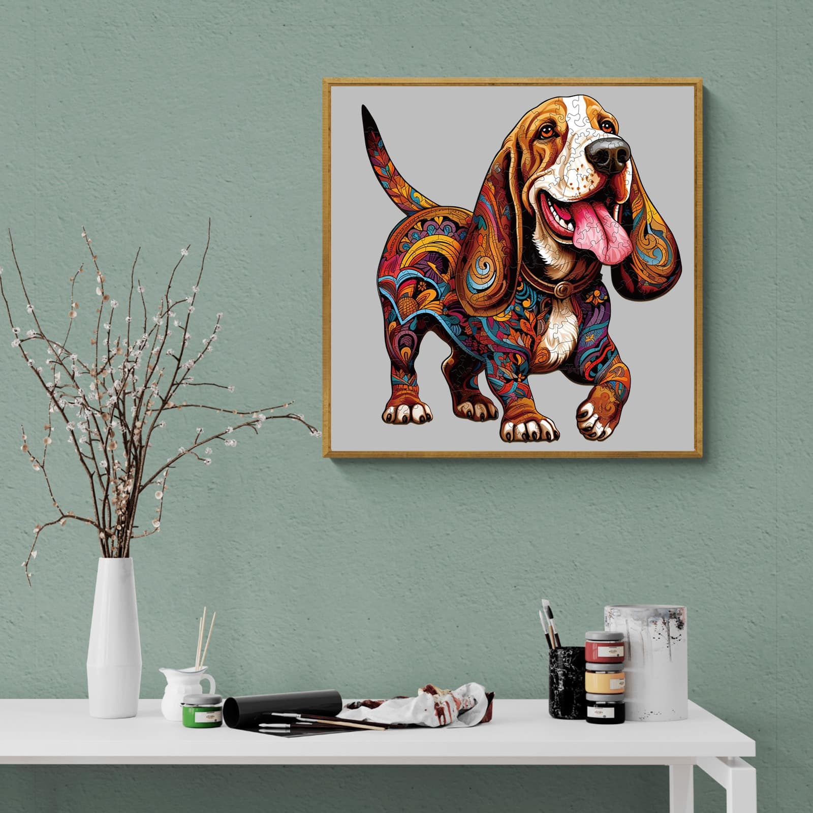 Wooden Jigsaw Puzzle- basset hound 1 - Image 5