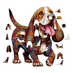 Alternative view of Wooden Jigsaw Puzzle- basset hound 1