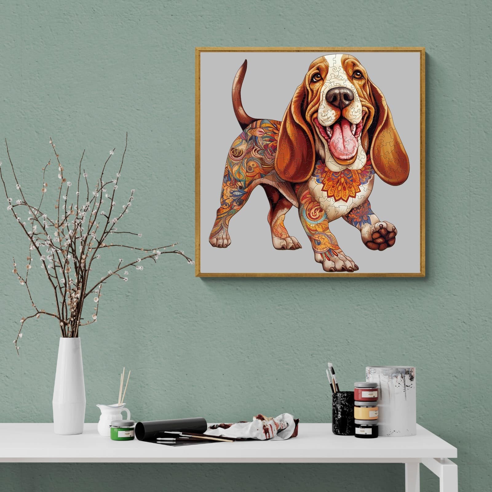 Wooden Jigsaw Puzzle- basset hound 2 - Image 7
