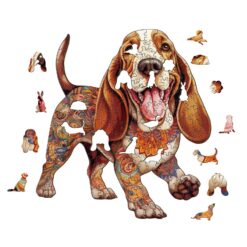 Alternative view of Wooden Jigsaw Puzzle- basset hound 2