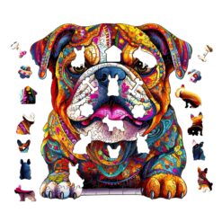 Alternative view of Wooden Jigsaw Puzzle-Bulldog