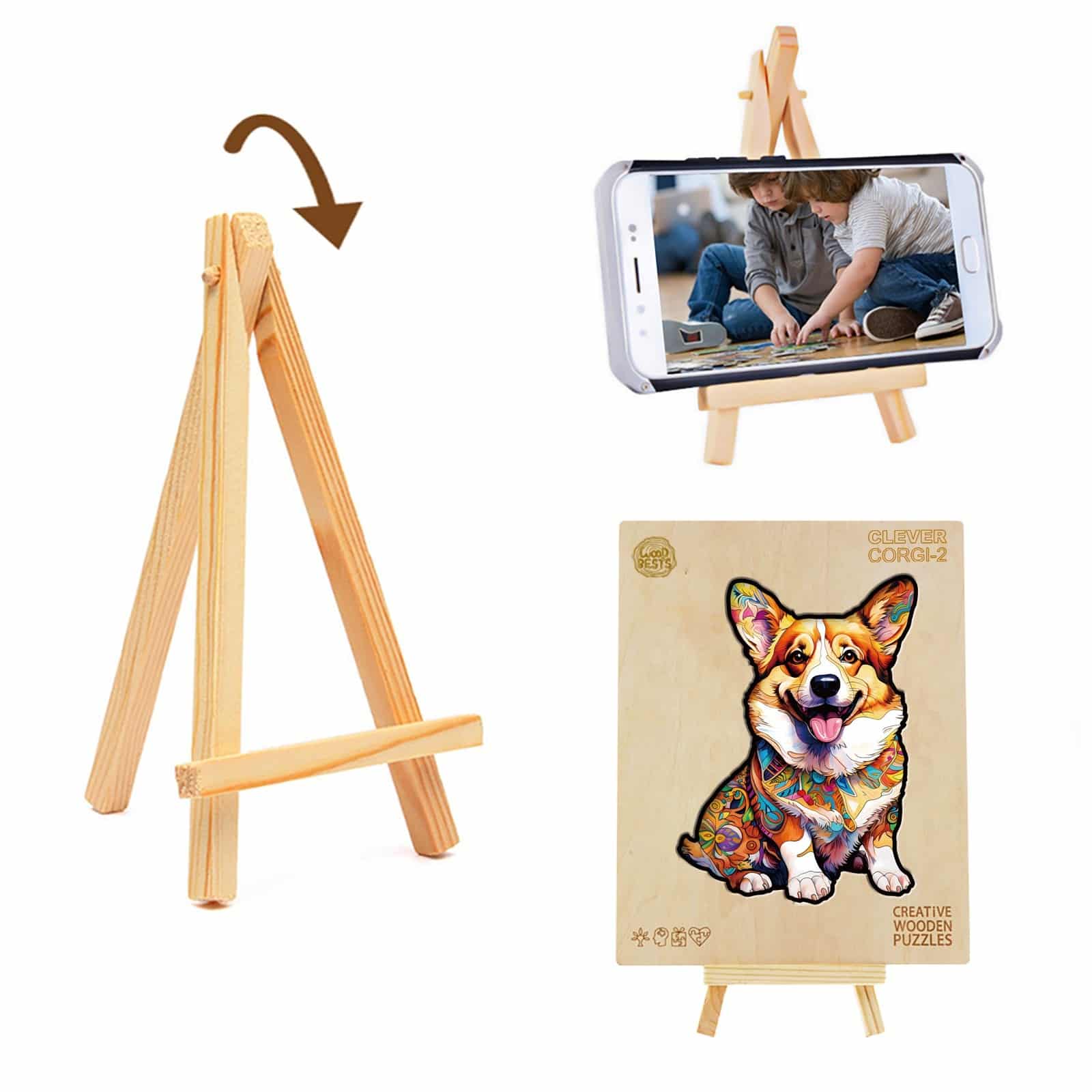 Wooden Jigsaw Puzzle-CLEVER CORGI-2 - Image 6