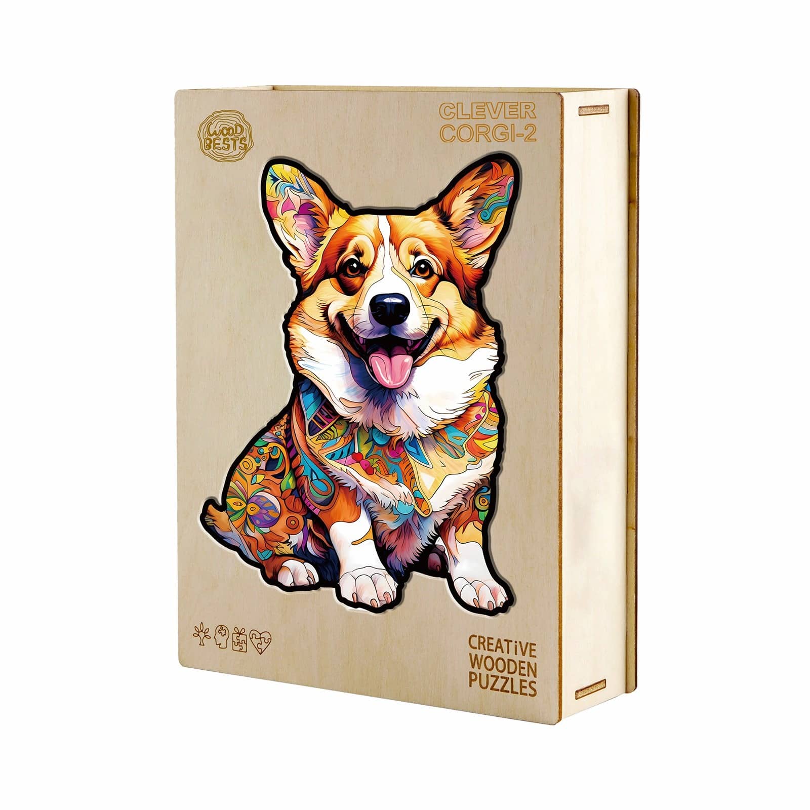 Wooden Jigsaw Puzzle-CLEVER CORGI-2 - Image 4