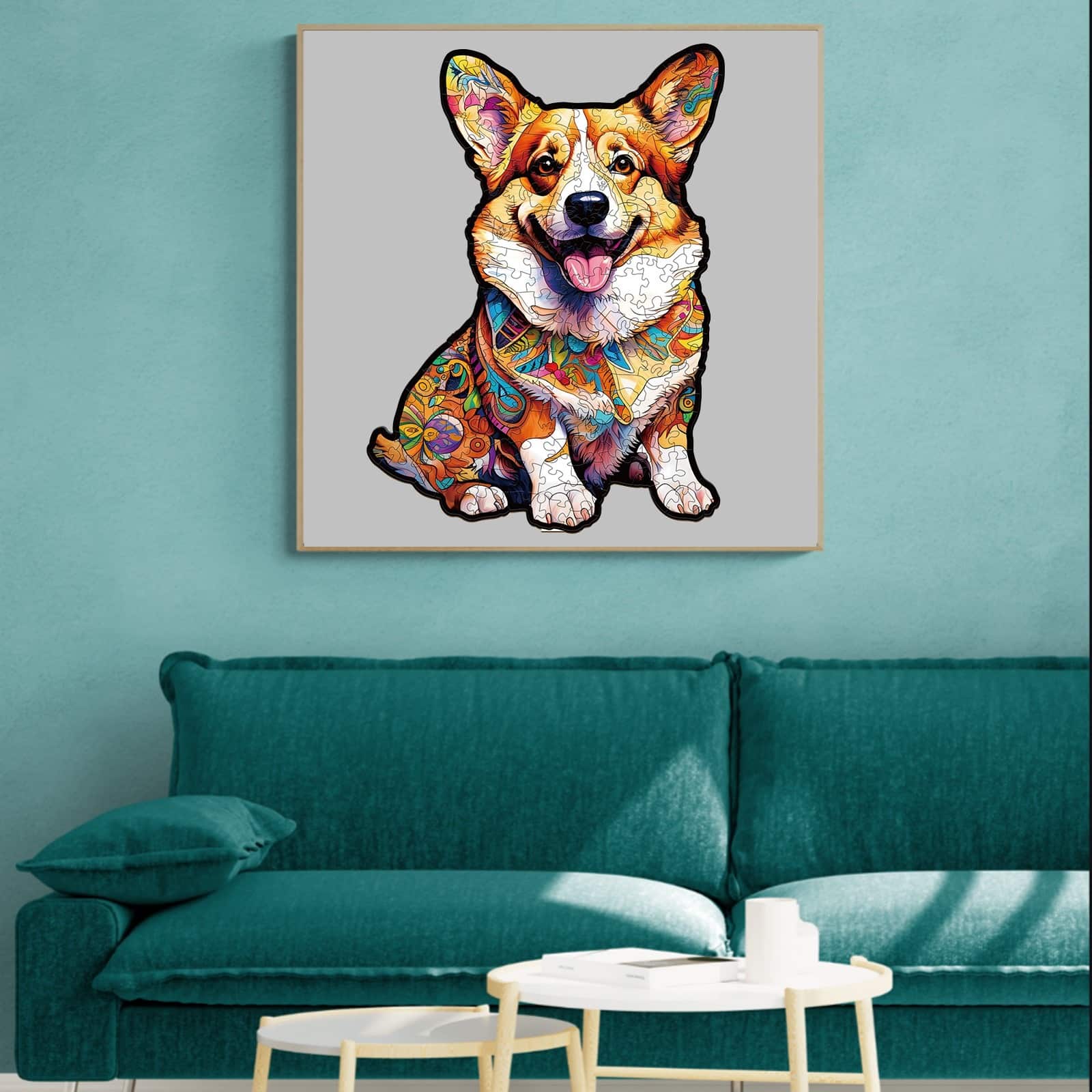 Wooden Jigsaw Puzzle-CLEVER CORGI-2 - Image 8