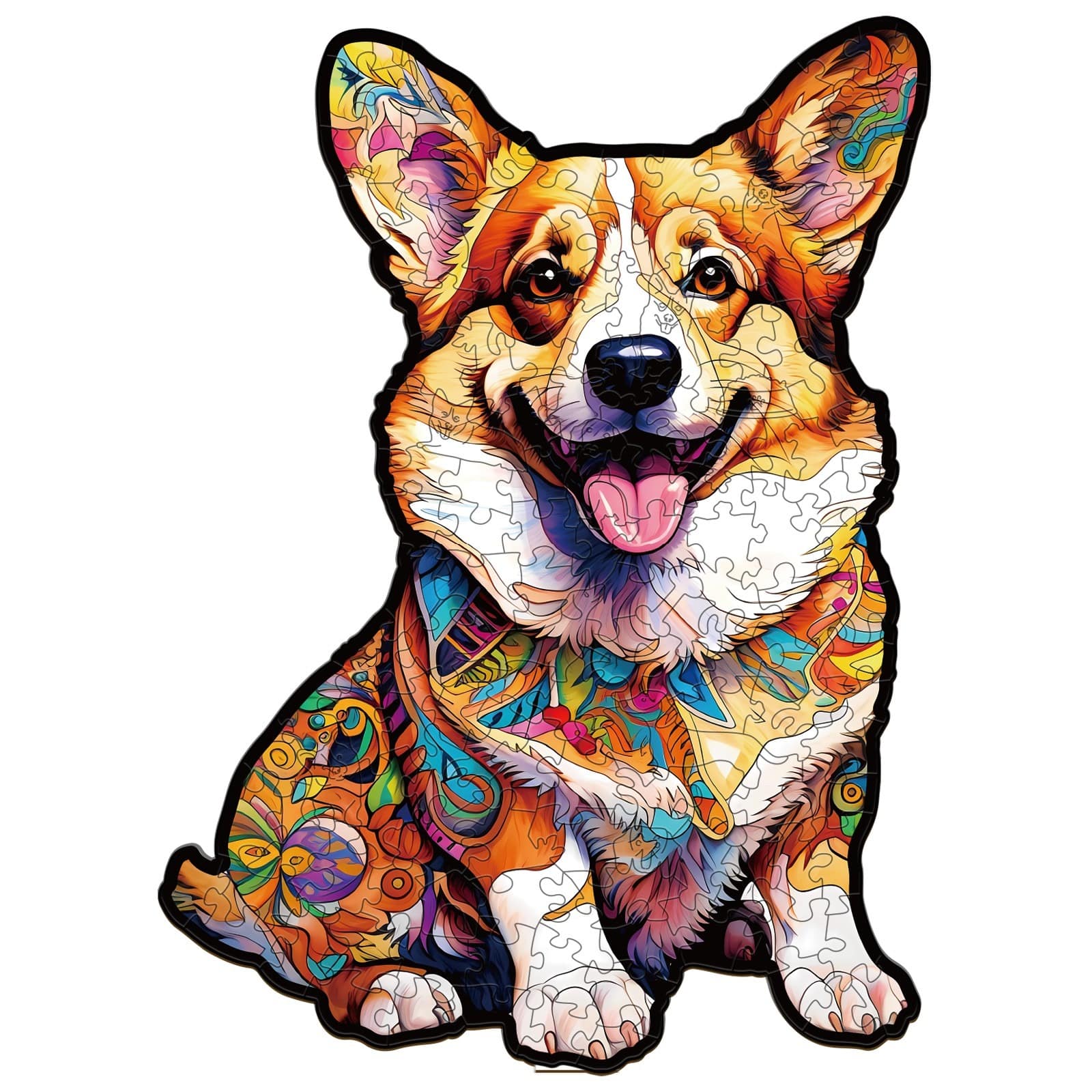 Wooden Jigsaw Puzzle-CLEVER CORGI-2
