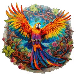 Wooden Jigsaw Puzzle-Curious Parrot
