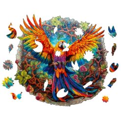 Alternative view of Wooden Jigsaw Puzzle-Curious Parrot