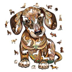 Alternative view of Wooden Jigsaw Puzzle-Dachshund