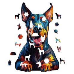 Alternative view of Wooden Jigsaw Puzzle-Doberman Pinscher