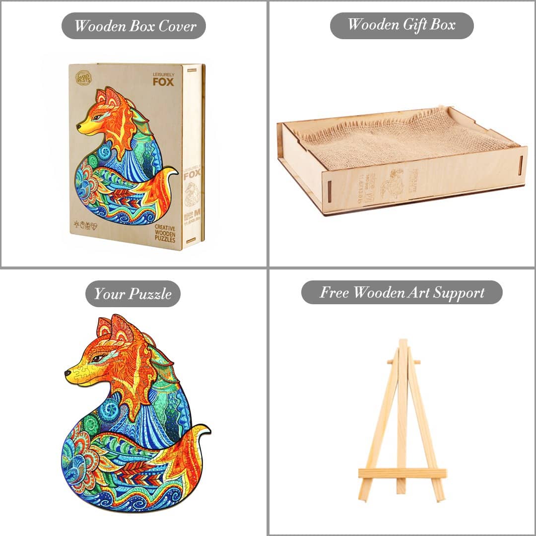 Wooden Jigsaw Puzzle- LEISURELY FOX - Image 4