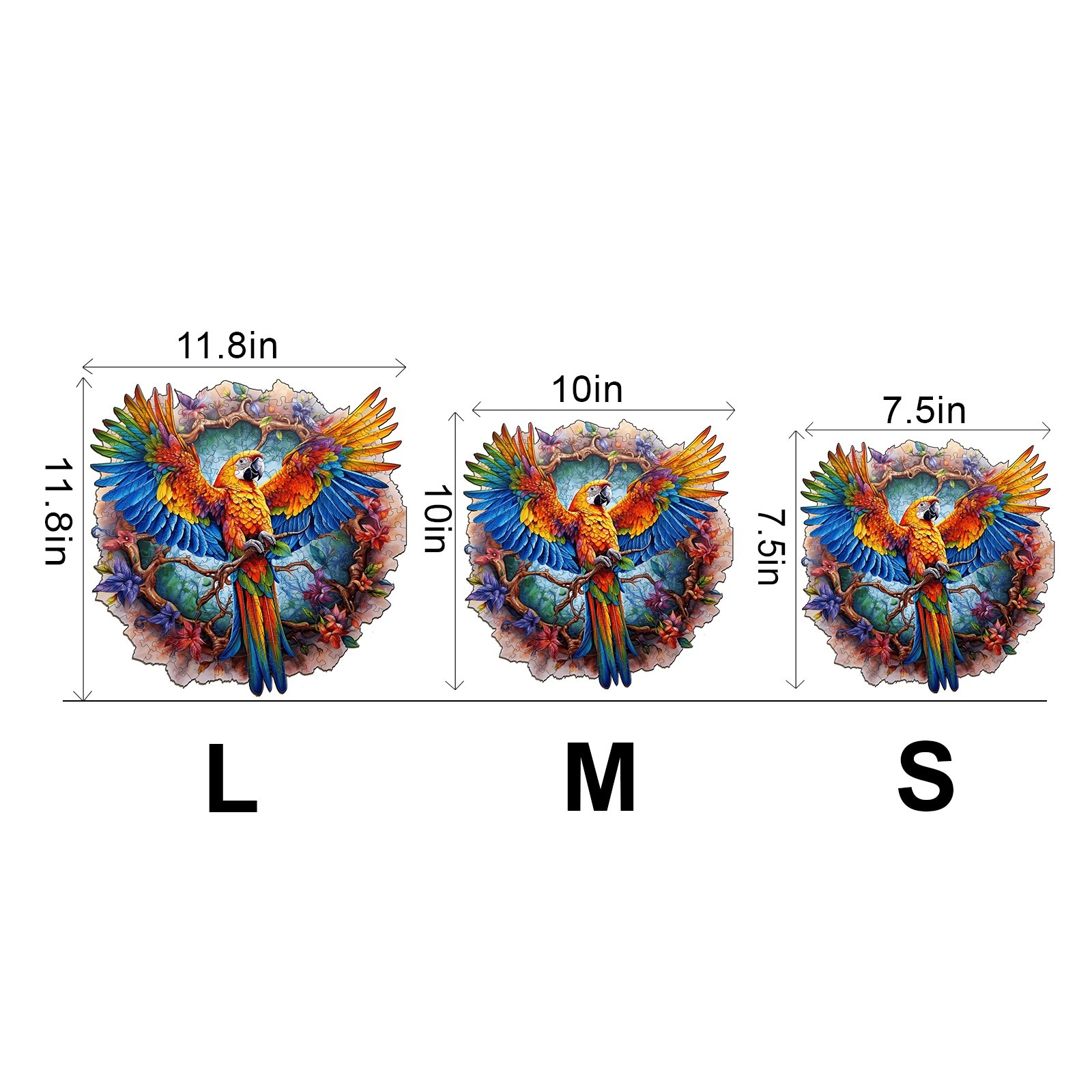 Wooden Jigsaw Puzzle-Lively Parrot - Image 3