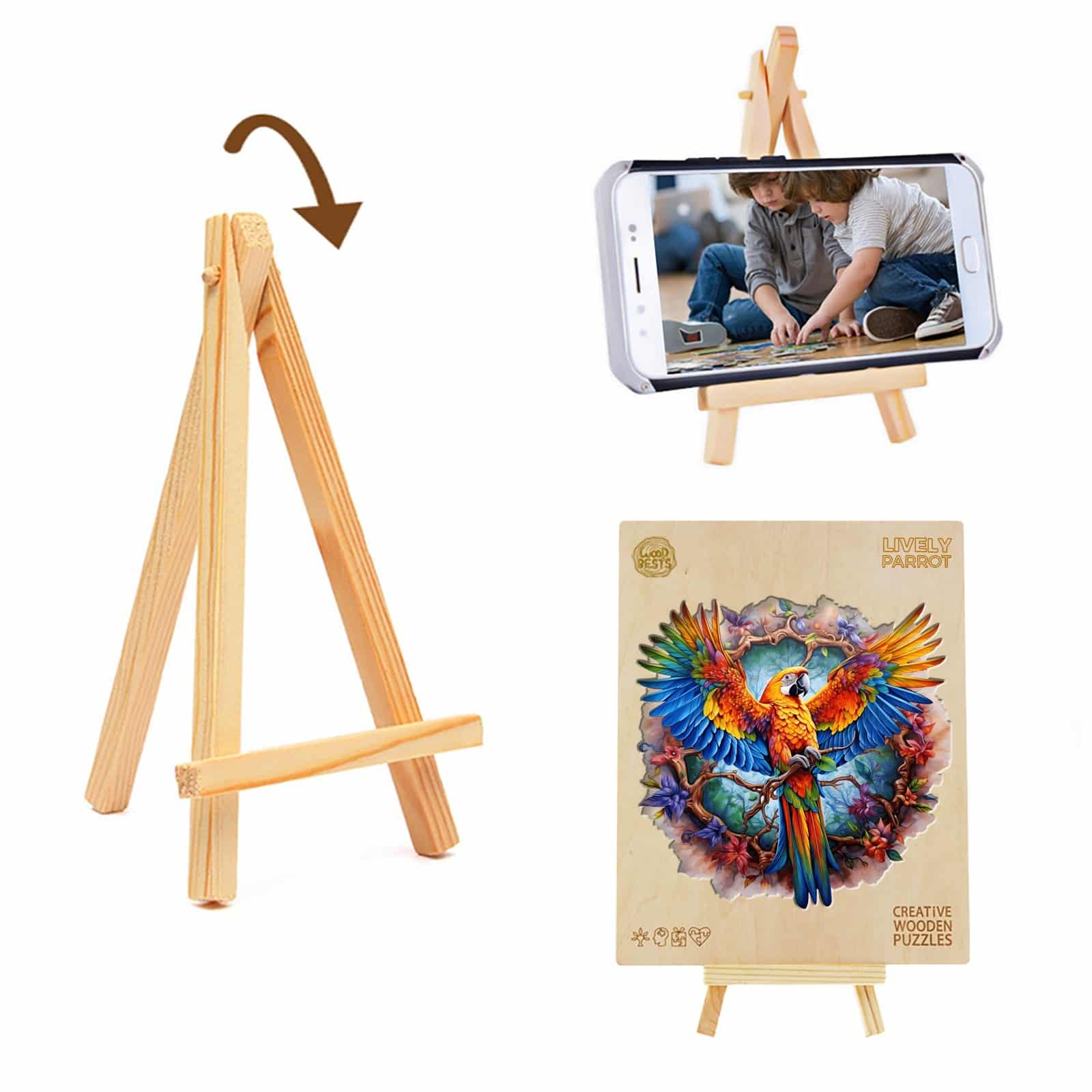 Wooden Jigsaw Puzzle-Lively Parrot - Image 4