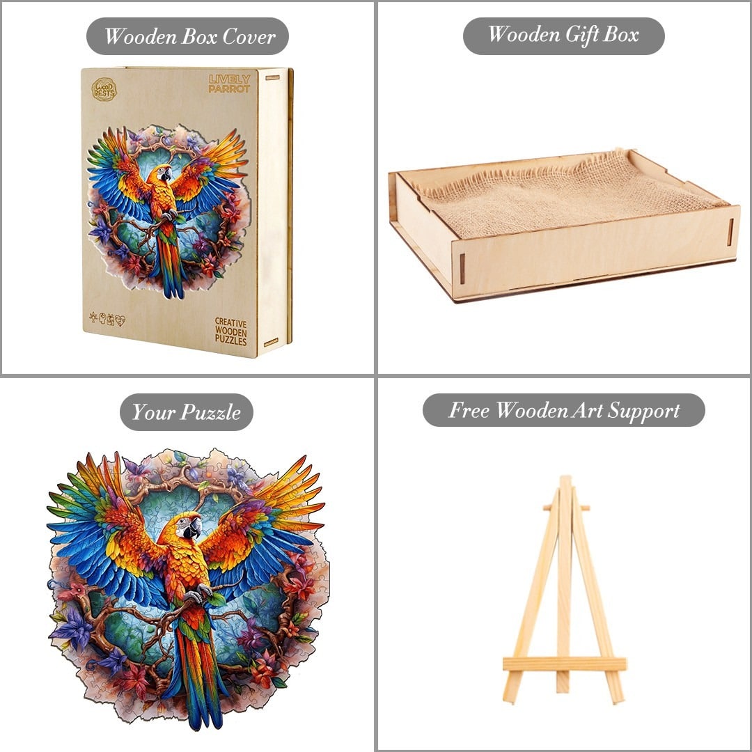 Wooden Jigsaw Puzzle-Lively Parrot - Image 6