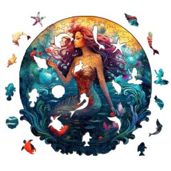 Alternative view of Wooden Jigsaw Puzzle- Mermaid Aqua Woman