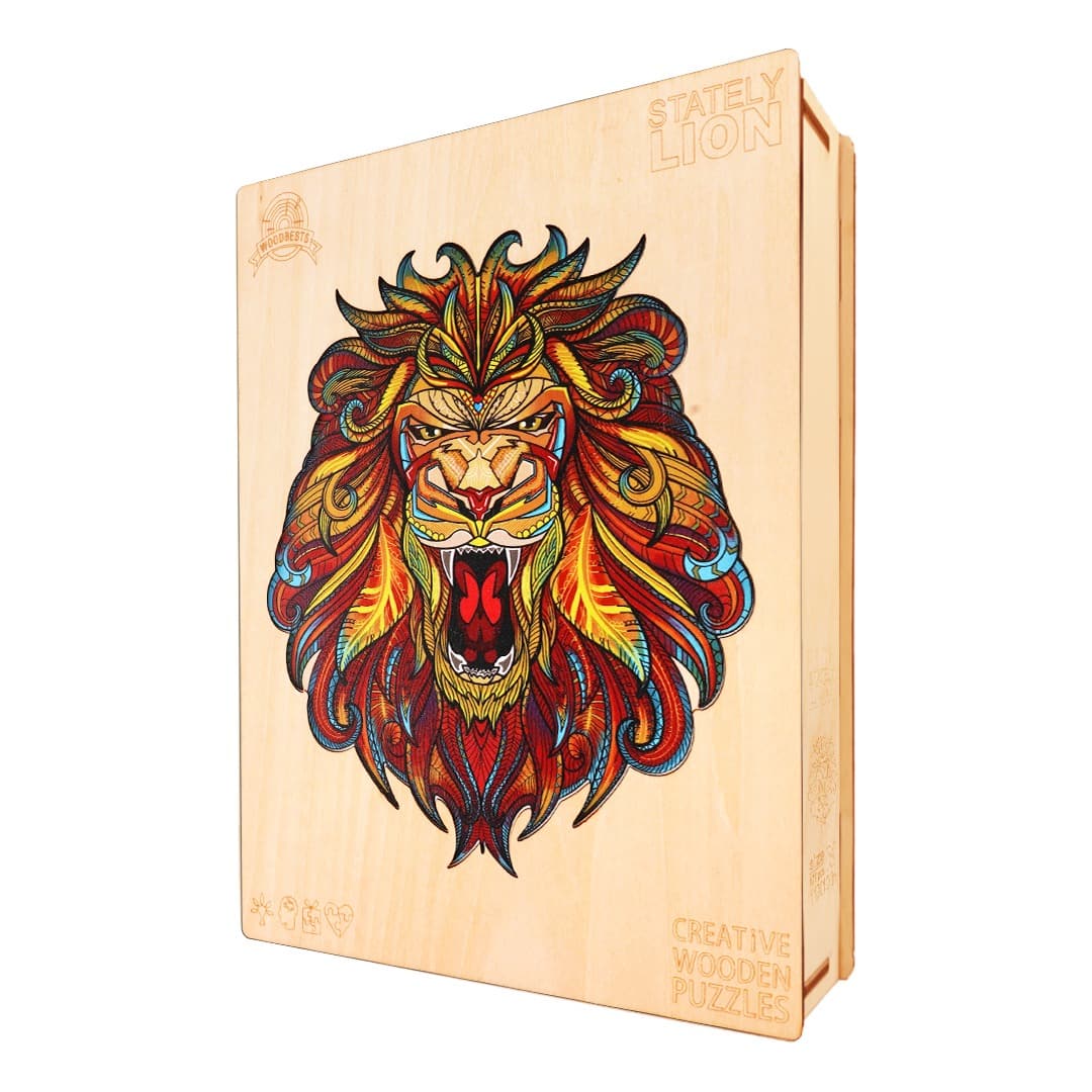 Wooden Jigsaw Puzzle-STATELY LION - Image 6