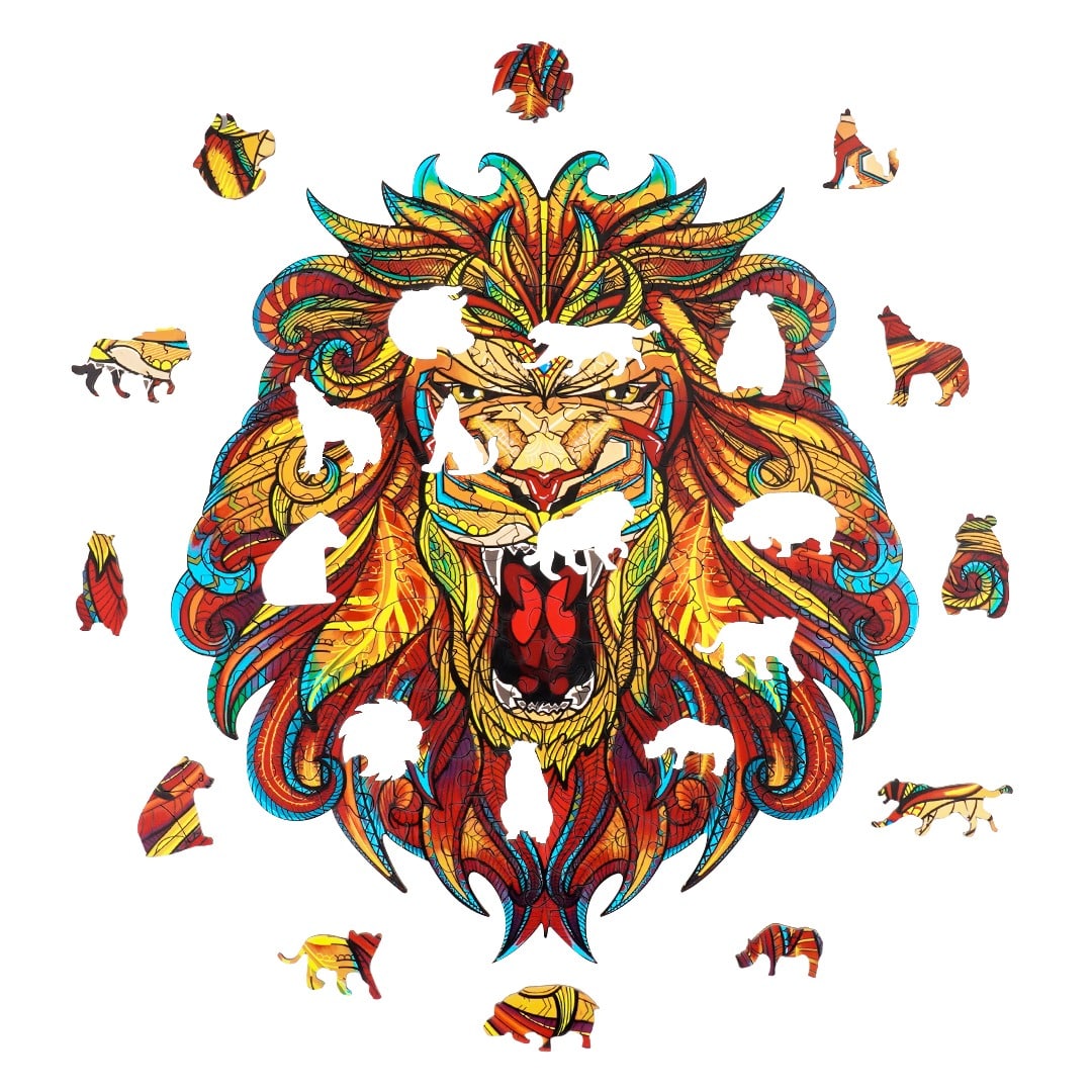 Wooden Jigsaw Puzzle-STATELY LION - Image 2