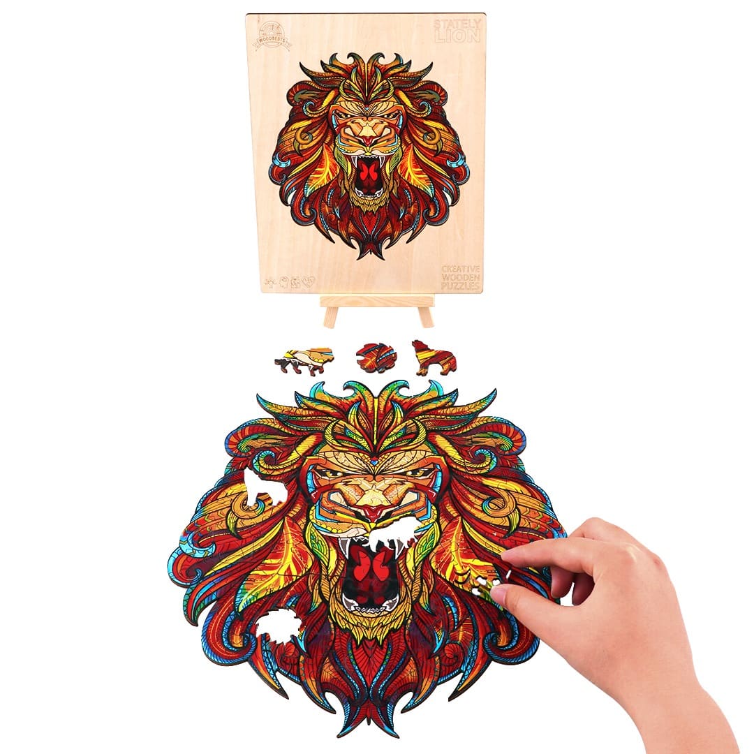 Wooden Jigsaw Puzzle-STATELY LION - Image 8