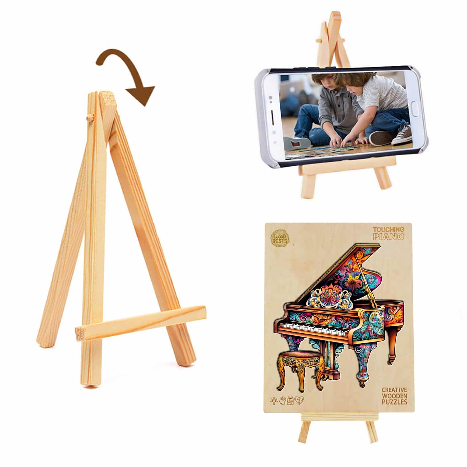 Wooden Jigsaw Puzzle- Touching piano - Image 4
